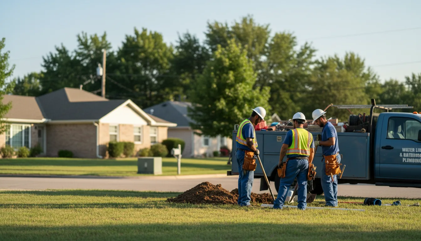 Residential water line and bathroom plumbing service in Dover, MO